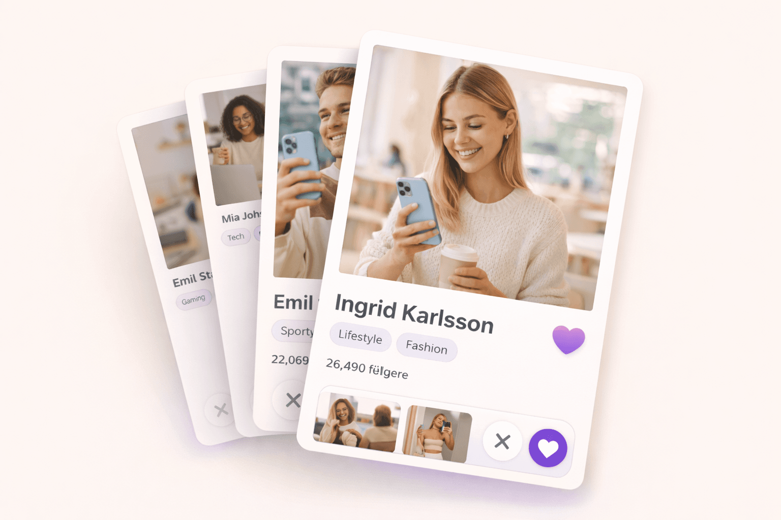 Oversikt over influencer-profiler i Syncto